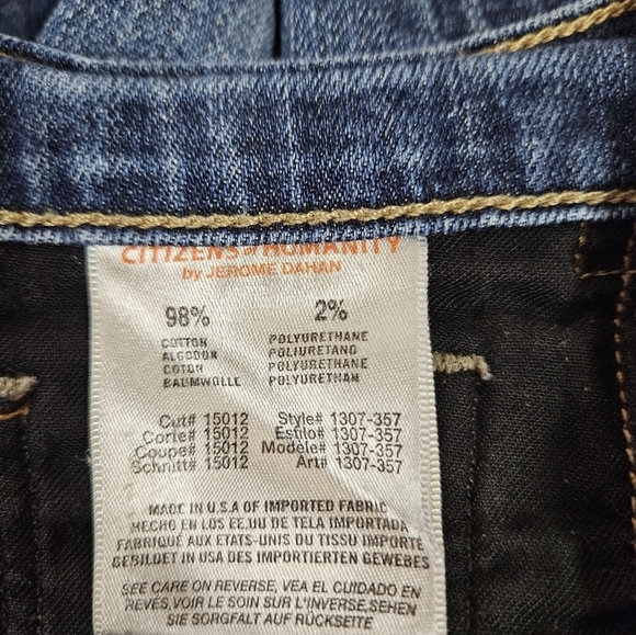 Citizens of Humanity Amber Dark Wash Mid Rise Bootcut Denim Jeans Size 27 - Picture 9 of 15